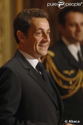 Nicolas Sarkozy lors de la cérémonie de remise de la Légion d'Honneur
