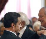 Maurice Herzog lors de la cérémonie de remise de la Légion d'Honneur