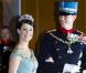 En l'absence de la princesse Mary, sur le point d'accoucher de jumeaux, c'est Marie de Danemark qui a focalisé l'attention, dans sa robe bleu-gris, à son arrivée pour le dîner de gala du Nouvel An au palais Christian VII, à Stockholm, le 1/01/11.