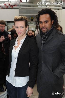 Lorie et Christian Karembeu au lancement de la 22e opération Pièces Jaunes, le 5 janvier 2010.