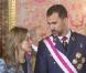 Letizia d'Espagne et Felipe d'Espagne à une cérémonie offcielle à Madrid, le 6 janvier 2011.