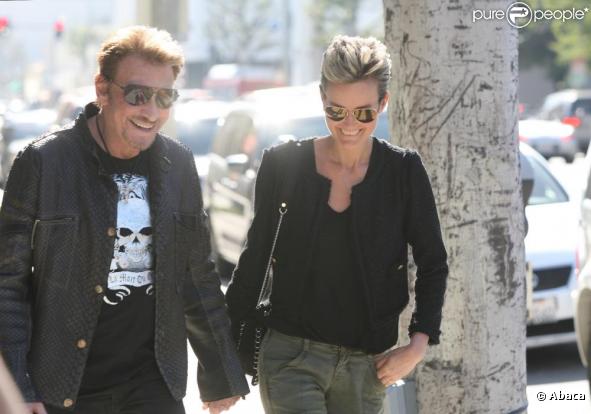 Johnny Hallyday et Laeticia le 14 janvier 2011, à Los Angeles. 
