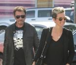 Johnny Hallyday et Laeticia le 14 janvier 2011, à Los Angeles. 