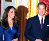 Kate Middleton et le prince William lors de l'annonce de leurs fiançailles, le 16 novembre 2011.