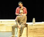  Robin Causse et Déborah Grall jouent dans la pièce Les Frères du bled de Christophe Botti sur les planches du Vingtième Théâtre à Paris le 1er mars 2011 
 