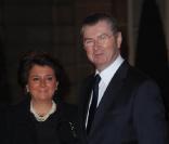 Henri de Raincourt et son épouse lors du dîner avec l'invité d'honneur le président d'Afrique du sud, à l'Elysée le 2 mars 2011 à Paris
 &nbsp; 