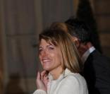 La présidente du directoire d'Areva France Anne Lauvergeon et son mari lors du dîner avec l'invité d'honneur le président d'Afrique du sud, à l'Elysée le 2 mars 2011 à Paris