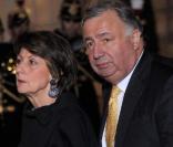 Gérard Larcher et son épouse lors du dîner avec l'invité d'honneur le président d'Afrique du sud, à l'Elysée le 2 mars 2011 à Paris