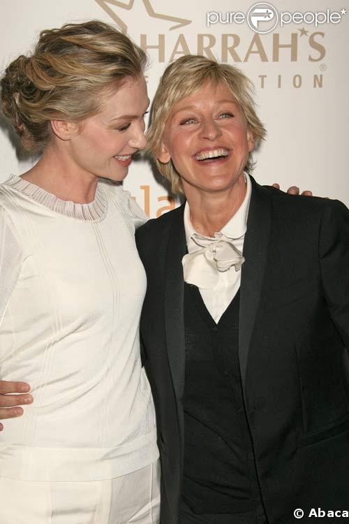 Portia de Rossi et Ellen de Generes aux 19e GLAAD Awards, le 26/04/08