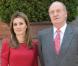 Letizia et le roi Juan Carlos lors d'un déjeuner à Madrid le 31 mars 2011