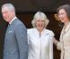 Le prince Charles, Camilla Parker Bowles et la reine Sofia lors d'un déjeuner le 31 mars