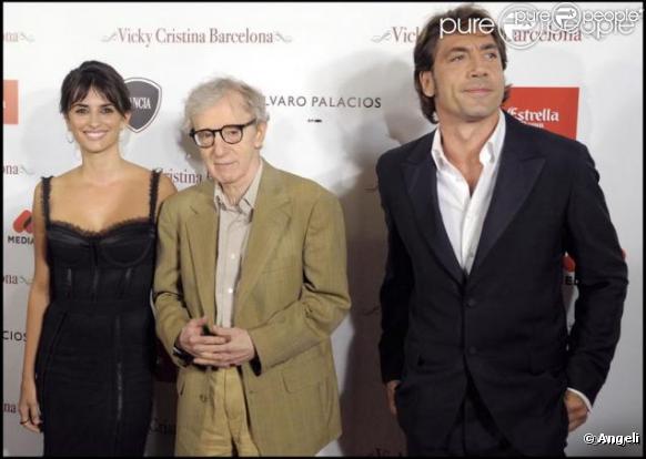 Penélope Cruz, Woody Allen et Javier Bardem pour la promotion de  Vicky Cristina Barcelona 