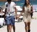 Noah Becker en compagnie de sa chérie Rafaela, profite du soleil sur Miami Beach, le 18 avril 2011