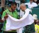 Après son élimination au deuxième tour (le 12 avril 2011 - photo), Jo-Wilfried Tsonga participait activement au succès de la traditionnelle soirée des joueurs (le 13 avril) du tournoi de Monte-Carlo, travesti !