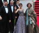 La princesse Letizia d'Espagne, le prince Felipe et la Reine Sofia lors du dîner de gala organisé par la Reine Elizabeth II la veille du mariage de Kate Middleton et du prince William à l'Hôtel Mandarin Oriental Hotel à Londres le 28 avril 2011