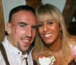 Franck et Wahiba Ribéry le 5 octobre 2008 à Munich. Ils sont rayonnants et attendent les troisième enfant<br />