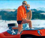 Faye Dunaway sur le tournage du film L'affaire Thomas Crown aux côtés de Steve McQueen. 1967 