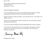 Lettre de démission du Fonds Monétaire International de Dominique Strauss-Kahn en date du 18 mai 2011 