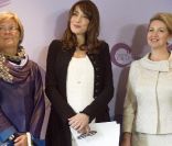 Carla Bruni en séance de travail des conjoints sur le thème : Lutte contre l'illettrisme à l'Hôtel Royal à Deauville cette après-midi jeudi 26 mai 2011. 