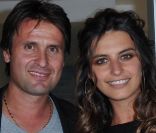 Fabrice Santoro et Laetitia Milot à Roland-Garros, à Paris, le 27 mai 2011.