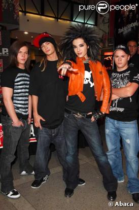 Les Tokio Hotel au Virgin Megastores de Times Square à New York, le 6/05/08