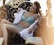 Natalia Belova prend la pose comme personne pour Masquerade By Panache  