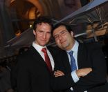 Pierre-François Blanc et Addy Bakhtiar à l'inauguration du restaurant du Palais Garnier, à Paris, le 27 juin 2011.