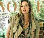 Gisele Bündchen est sublime en couverture du magazine Vogue. Elle a posé au Brésil devant l'objectif de Jacques Dequeker.