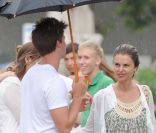 Maria Shriver et ses enfants, à Barcelone, le 4 juillet 2011.
