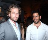 En Italie au festival du film d'Isachia, Eli Roth et Gérard Butler le 10 juillet 