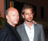 En Italie au festival du film d'Ischia le 10 juillet, Paul Haggis et Gérard Butler 