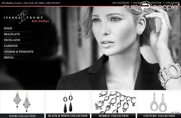 Site internet de la ligne de bijoux d'Ivanka Trump 