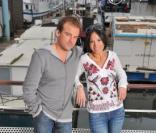 Stéphane Hénon et Fabienne Carat, qui incarnent Boher et Samia dans la série Plus Belle La Vie. Novembre 2008 