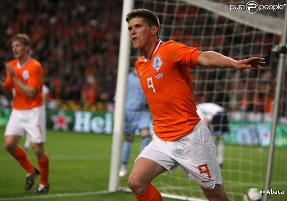 Klaas-Jan Huntelaar avec les Pays-Bas le 28 mars 2009 contre l'Ecosse 
