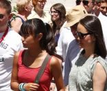 Soon-Yi et Bechet rendent visite à Woody Allen sur le tournage du film  Bop Decameron  à Rome, le 29 juillet 2011. 