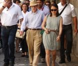 Woody Allen tourne le film  Bop Decameron  à Rome, le 29 juillet 2011. Son épouse lui rend souvent visite sur le tournage.