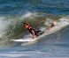 Les parents de Victoria Beckham regardent leur petit fils Brooklyn faire du surf à Malibu le 19 juillet 2011