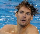 Camille Lacourt, le 25 juillet à Shanghai, lors de l'épreuve du 50m dos des championnats du monde de natation à Shanghai.