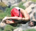 Cristiano Ronaldo saute à l'eau, comme toujours pour en mettre plein la vue - juin 2008 en Italie 