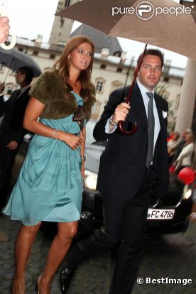 La princesse Madeleine de Suède, 29 ans, et son nouvel amour Chris O'Neill, 36 ans, arrivent au dîner-concert spécial Mozart dans le cadre du Festival de Salzbourg, en Autriche, le 7 août 2011.