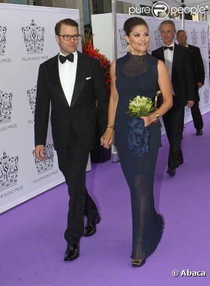 La princesse Victoria et le prince Daniel de Suède arrivent pour la remise du Polar Music Prize 2011, qui a récompensé, le 30 août à Stockholm, Patti Smith et The Kronos Quartet.