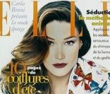 Le mannequin Carla Bruni, en couverture de Elle. 12 Juin 1995. 