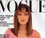Le model Carla Bruni couvrait en mars 1993 le numéro du Vogue britannique. 