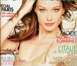 Avril 1995 : le mannequin en vogue Carla Bruni réalise la couverture de L'Officiel.