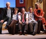 Samuel Le Bihan, Daniel Russo, Thierry Frémont et Françoise Pinkwasser jouent la pièce Hollywood sur les planches du Théâtre Antoine, à Paris, le 9 septembre 2011.