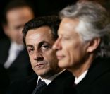 Nicolas Sarkozy et Dominique de Villepin à Paris, le 18 janvier 2007.