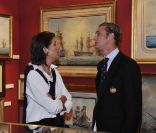 Caroline de Monaco et son fils Pierre Casiraghi lancent la Monaco Classic Week-La Belle Classe. Le 14 septembre 2011<br />