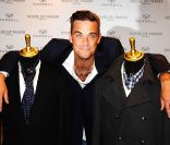 Robbie Williams présente sa collection de vêtements, Farrell, le 15 septembre 2011