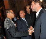JoeyStarr, Bertrand Delanoë, Omar et Fred lors du Par Coeur Gala, à l\'Hôtel de Ville. Paris, le 26 septembre 2011