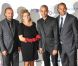 Tony Parker entouré de son papa, de sa maman Pamela et de ses frères lors du Par Coeur Gala, à l'Hôtel de Ville. Paris, le 26 septembre 2011